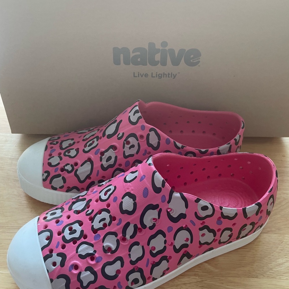 Native Jefferson Kids Slip-On Shoe - Pink Leopard
